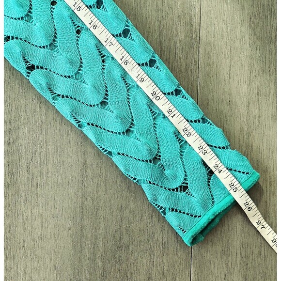 Free People Wild Thing Emerald Green Crochet Dress Size Medium Preppy Boho Party - Picture 6 of 7